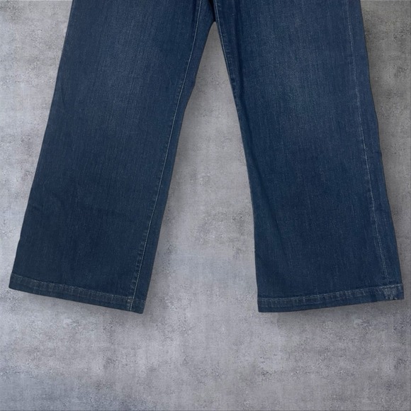 Paige Carly Wide Leg Jeans Womens 32X28 High Rise Crop Stretch Dark Denim - Picture 3 of 9